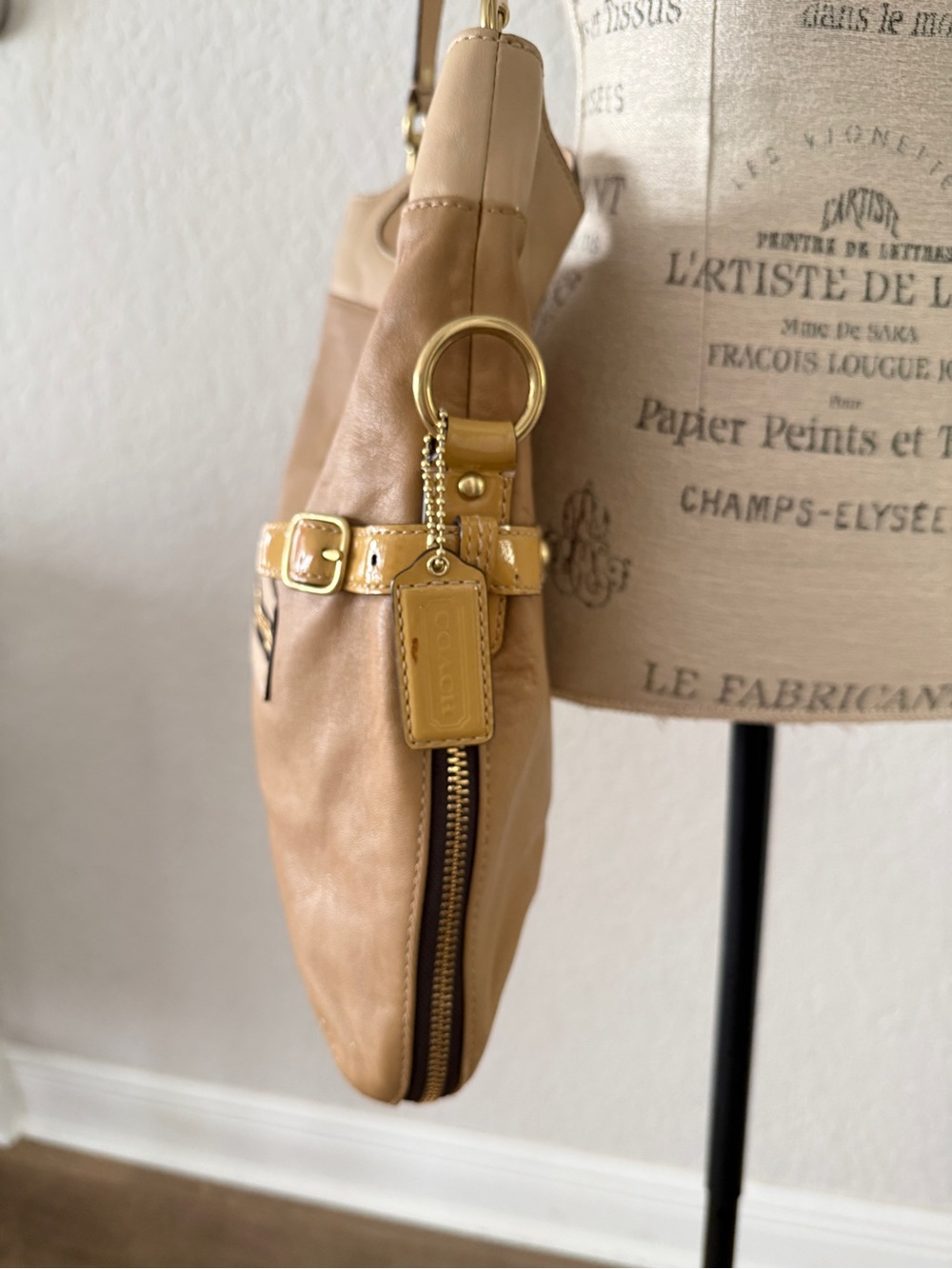 Coach Bonnie Foldover Tan Leather Shoulder Bag - Picture 3 of 16